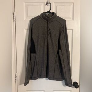 Men's Lululemon Surge jacket size large 1/4 zip with thumb holes gray and black